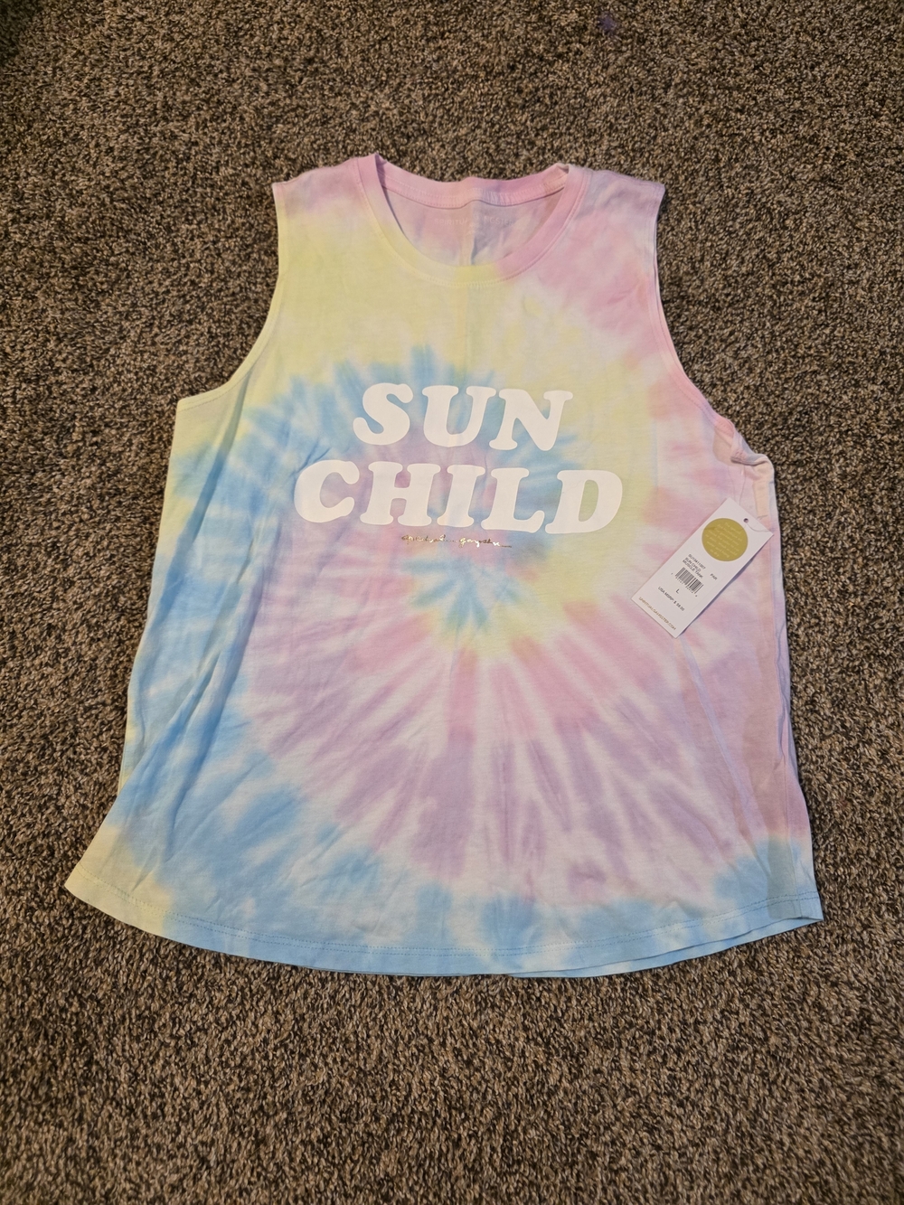 Spiritual Gangster Pastel Tie-Dye "SUN CHILD" Tank Top